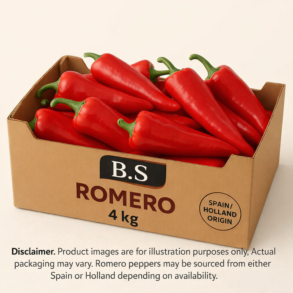 Romero ( Long Red ) Peppers 4kg Box